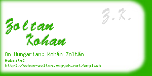 zoltan kohan business card